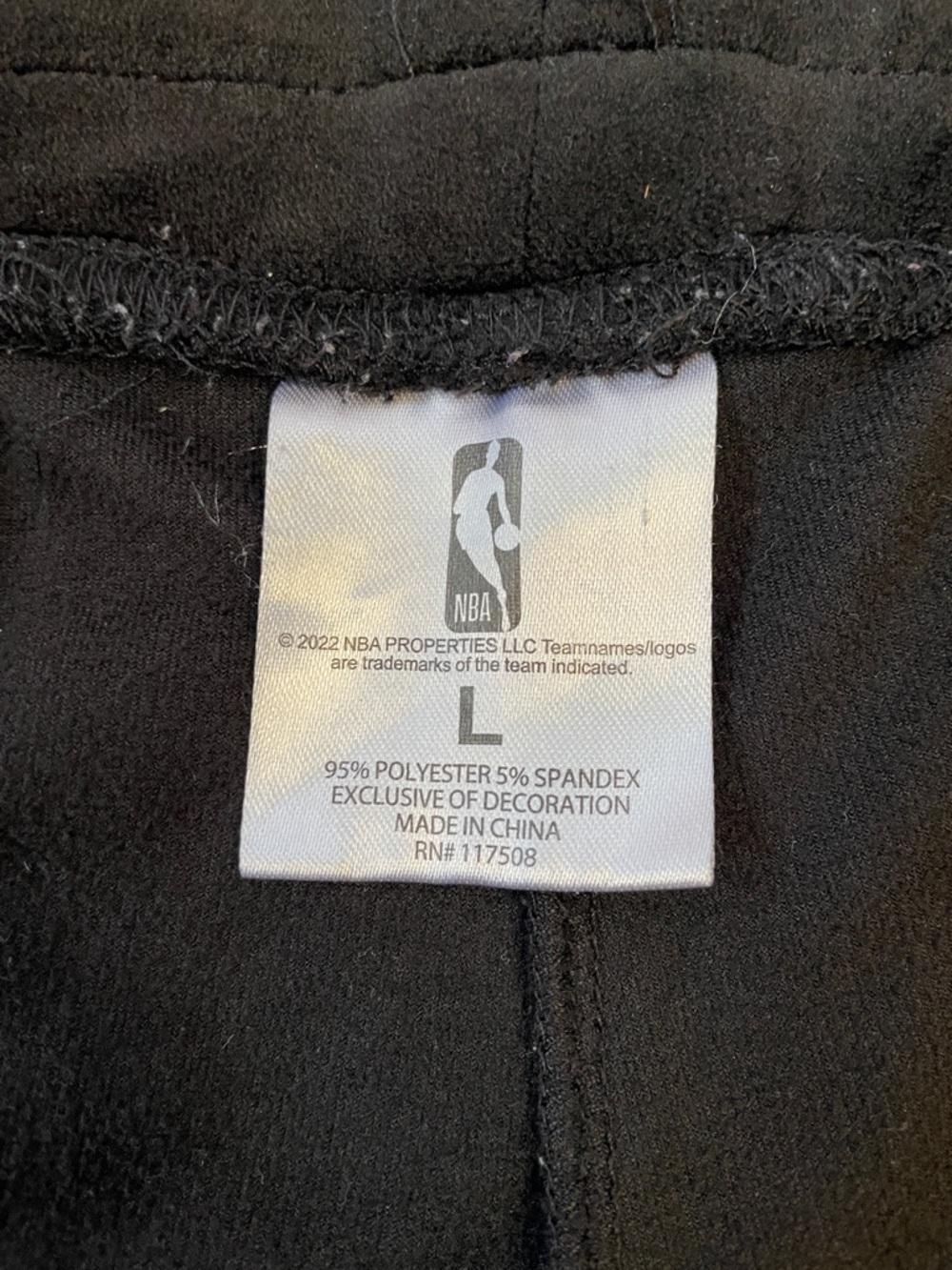 NBA Black Velour Zip Hoodie and Pants Set. Sweatshirt is size XXL. Pants are L - Picture 5 of 5